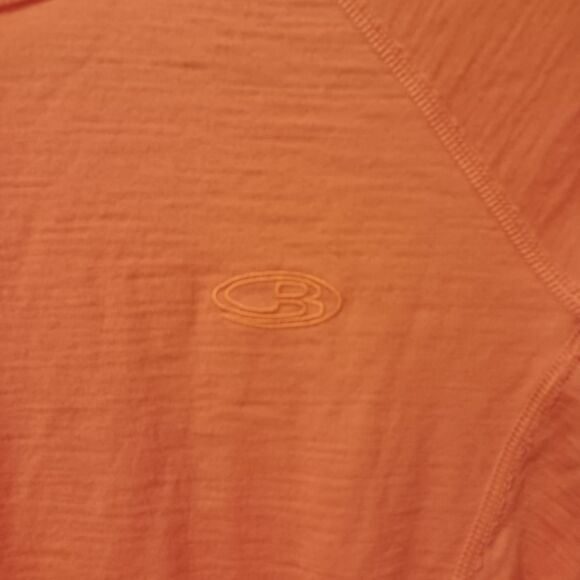 Icebreaker Oasis Shirt Women's Merino Wool 200 Long Sleeve Orange Crew XS * Hole - Picture 3 of 9